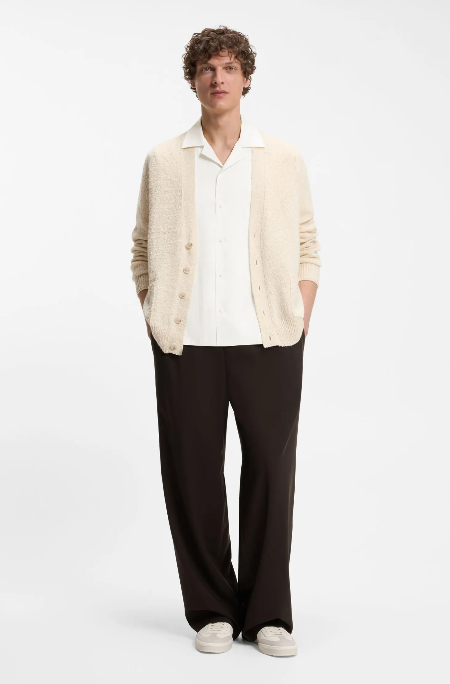 BOSS BY BECKHAM drawstring trousers in virgin wool