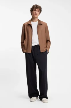 BOSS BY BECKHAM drawstring trousers in virgin wool