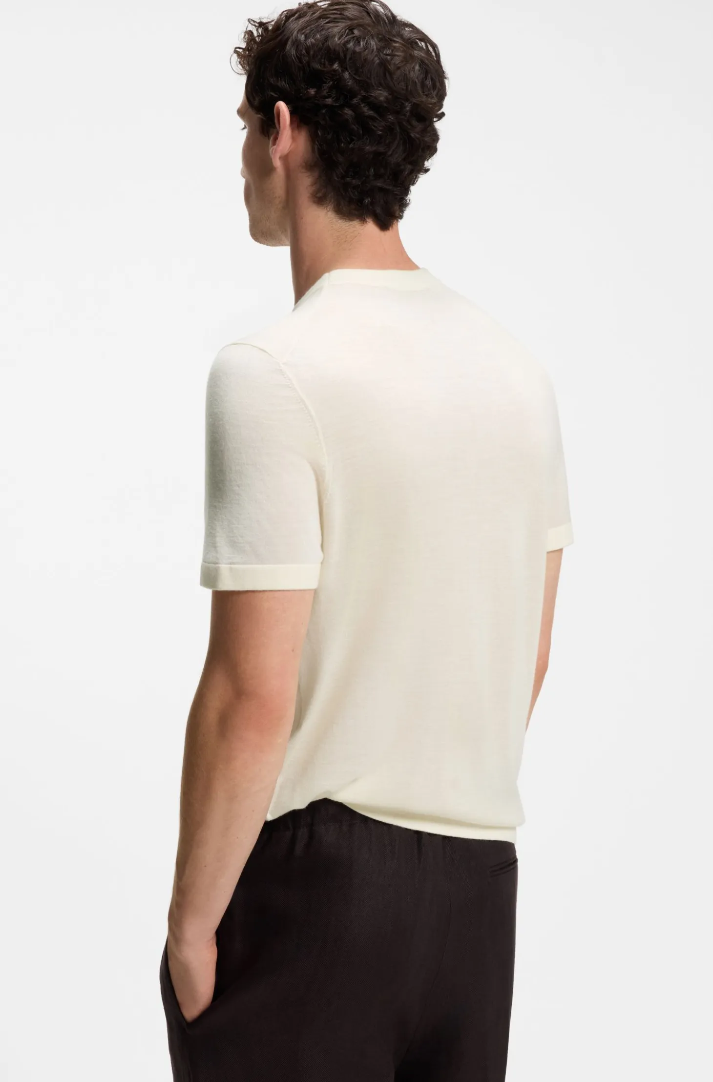 BOSS BY BECKHAM knit T-shirt in virgin wool