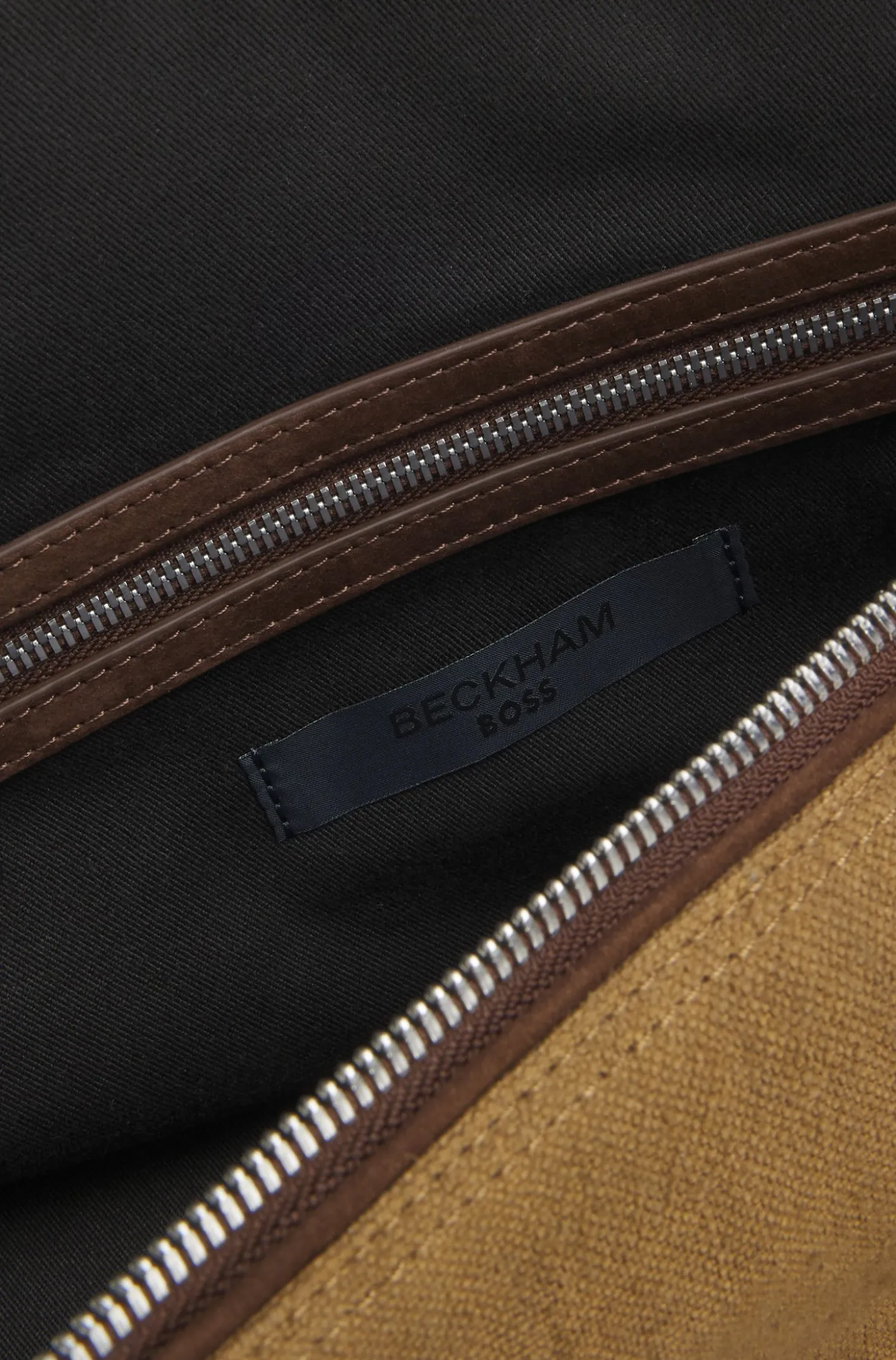 BOSS BY BECKHAM linen holdall with suede trims