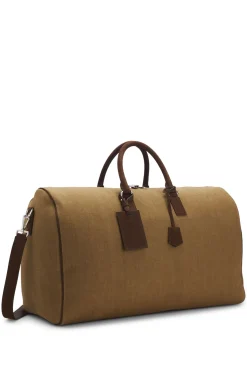 BOSS BY BECKHAM linen holdall with suede trims