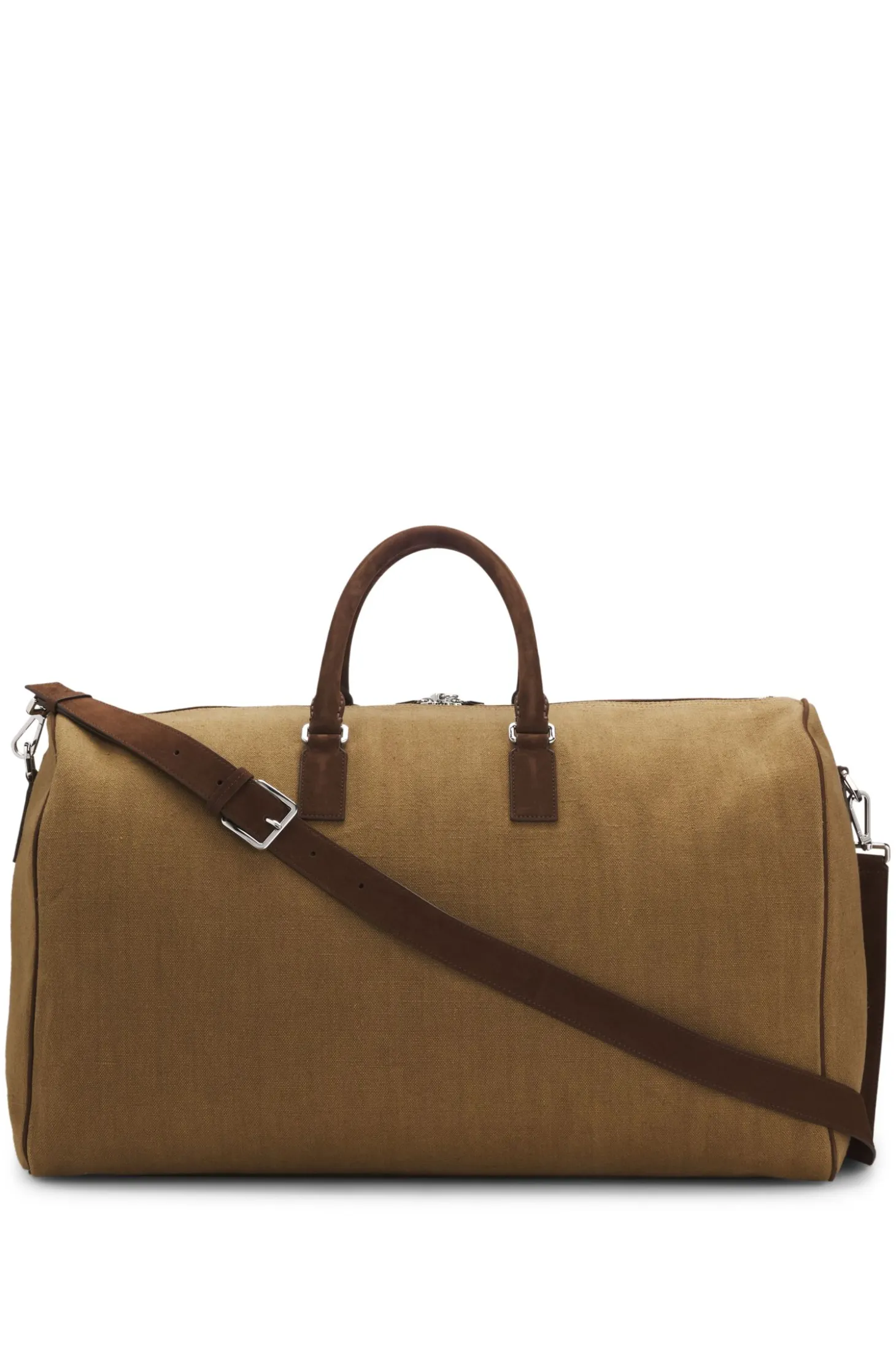 BOSS BY BECKHAM linen holdall with suede trims