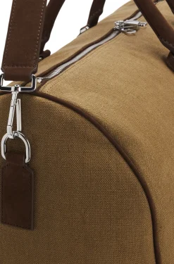 BOSS BY BECKHAM linen holdall with suede trims