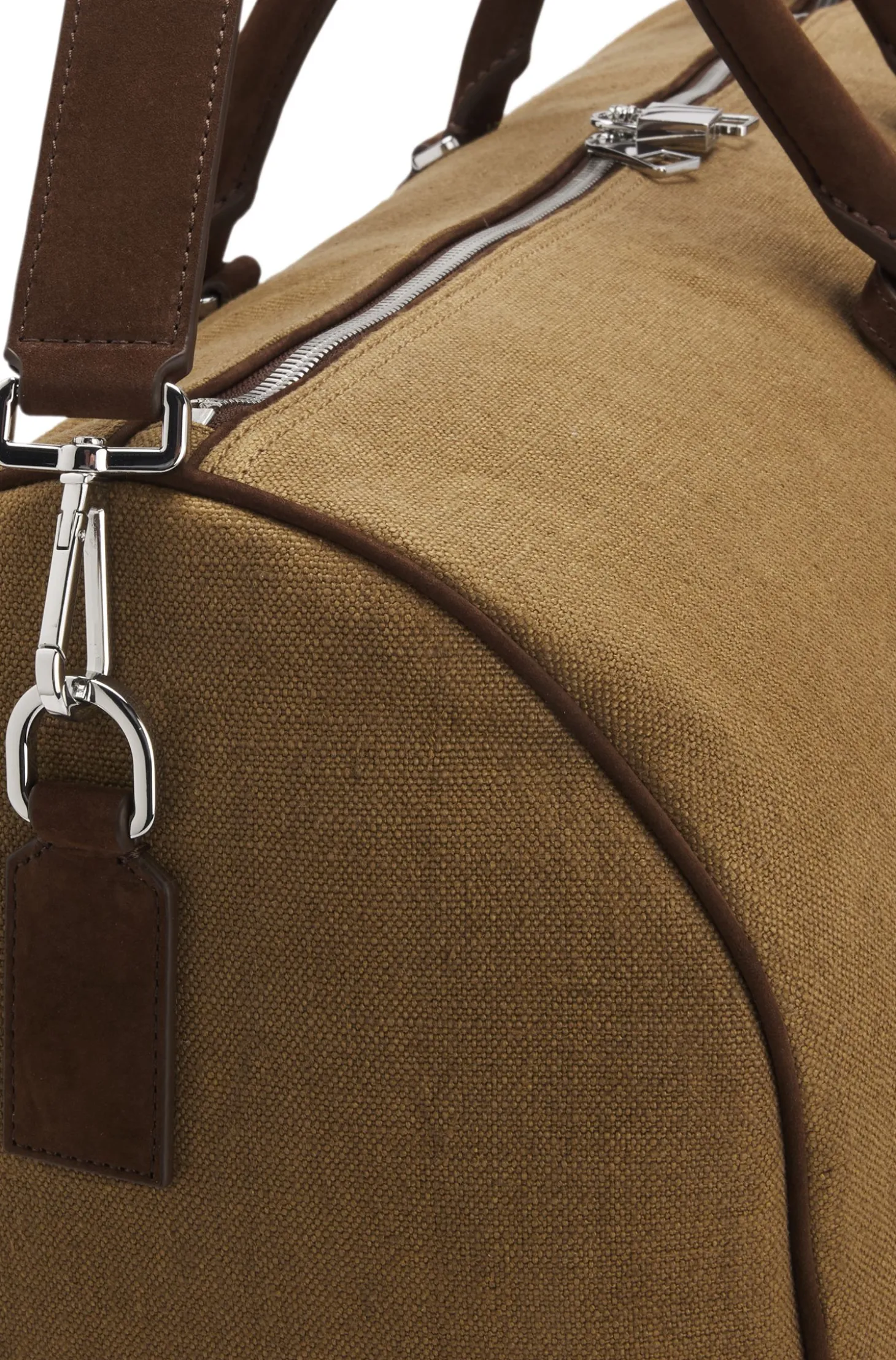 BOSS BY BECKHAM linen holdall with suede trims