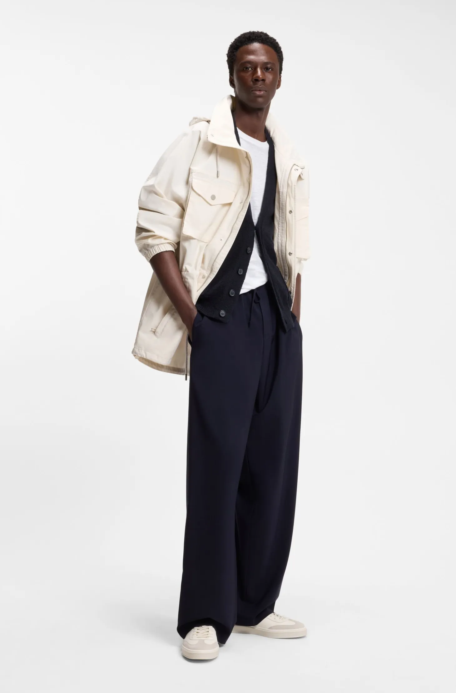 BOSS BY BECKHAM parka jacket in cotton