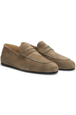 BOSS BY BECKHAM penny loafers in suede