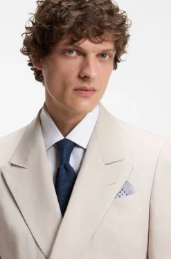 BOSS BY BECKHAM pocket square in linen and cotton