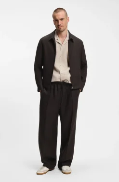 BOSS BY BECKHAM relaxed-fit linen trousers