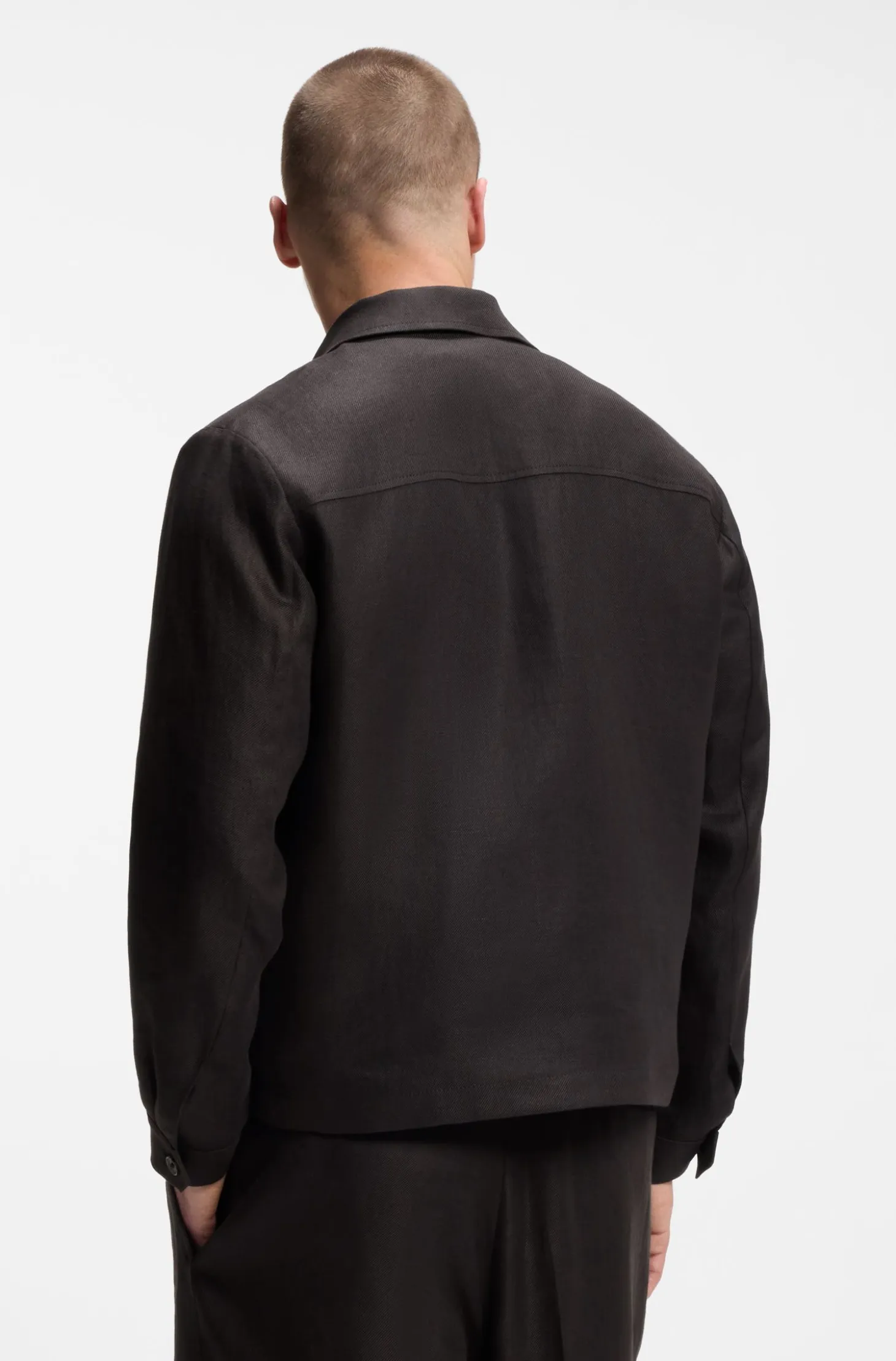 BOSS BY BECKHAM relaxed-fit linen jacket