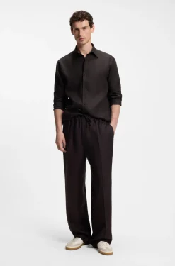 BOSS BY BECKHAM relaxed-fit linen shirt