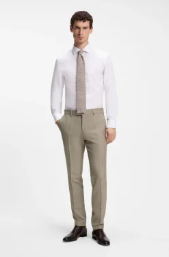 BOSS BY BECKHAM slim-fit suit trousers in virgin wool