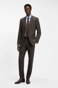 BOSS BY BECKHAM wool-blend slim-fit suit trousers
