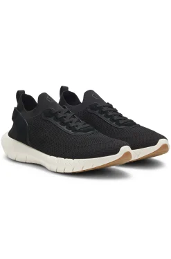 BOSS-MOTION trainers with knitted uppers and leather trims