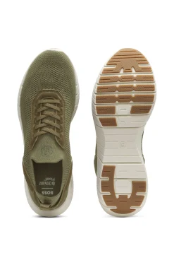 BOSS-MOTION trainers with knitted uppers and leather trims