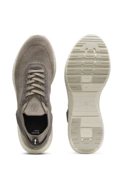 BOSS-MOTION trainers with knitted uppers and leather trims