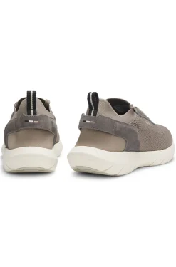 BOSS-MOTION trainers with knitted uppers and leather trims