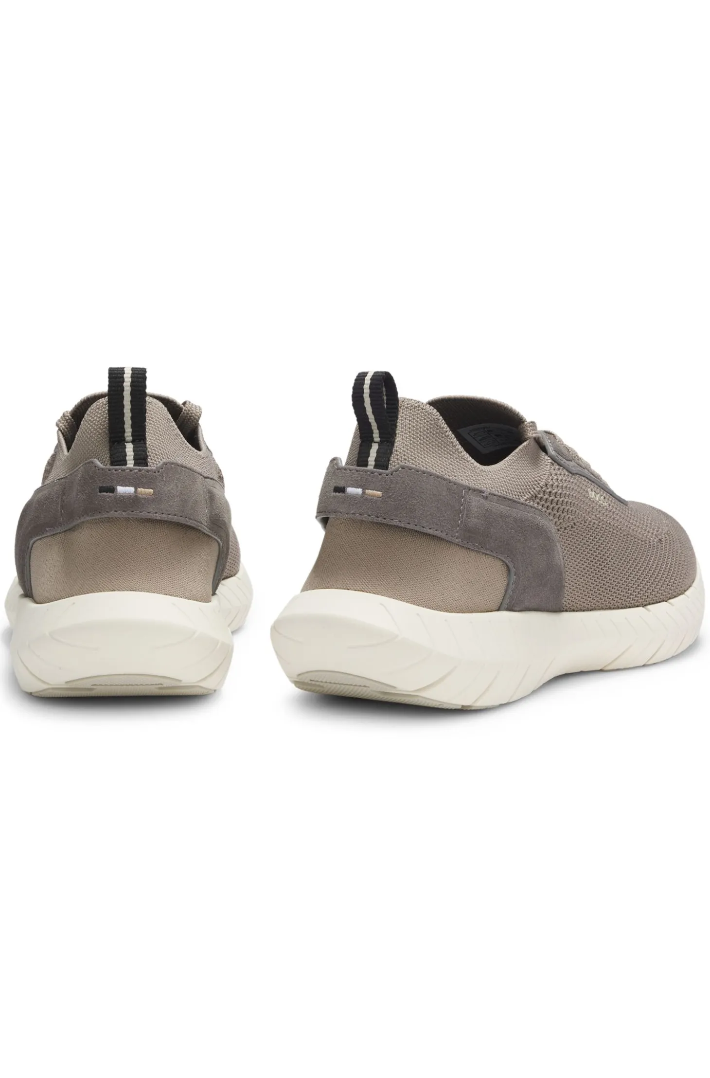 BOSS-MOTION trainers with knitted uppers and leather trims