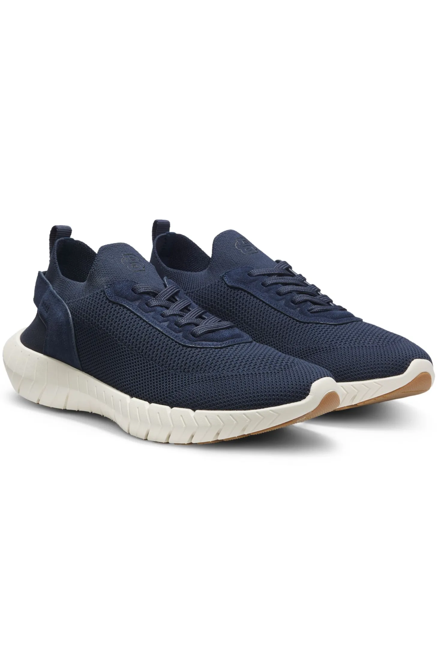BOSS-MOTION trainers with knitted uppers and leather trims