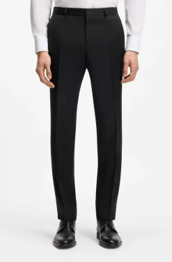 BOSS ONE Extra-slim-fit trousers in virgin-wool serge