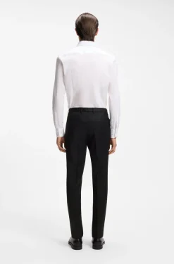 BOSS ONE Extra-slim-fit trousers in virgin-wool serge