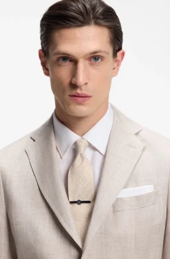 BOSS ONE Jacquard-structured tie in linen and silk