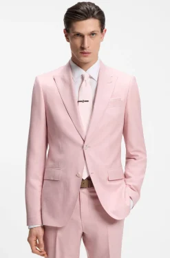 BOSS ONE Jacquard-structured tie in linen and silk