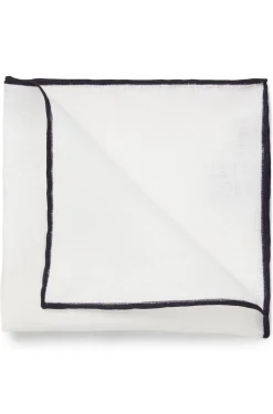 BOSS ONE Linen pocket square with contrast border