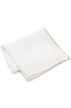 BOSS ONE Linen pocket square with contrast border