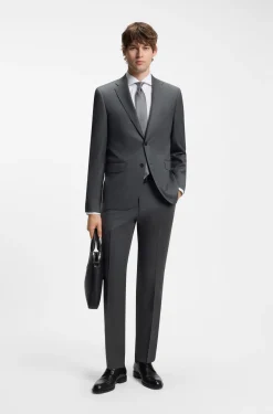 BOSS ONE Regular-fit suit jacket in virgin-wool serge