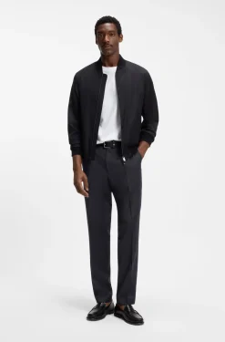 BOSS ONE Regular-fit trousers in virgin-wool serge