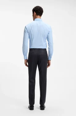 BOSS ONE Regular-fit trousers in virgin-wool serge