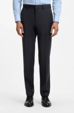 BOSS ONE Regular-fit trousers in virgin-wool serge