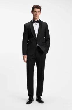 BOSS ONE Regular-fit tuxedo jacket in virgin-wool serge