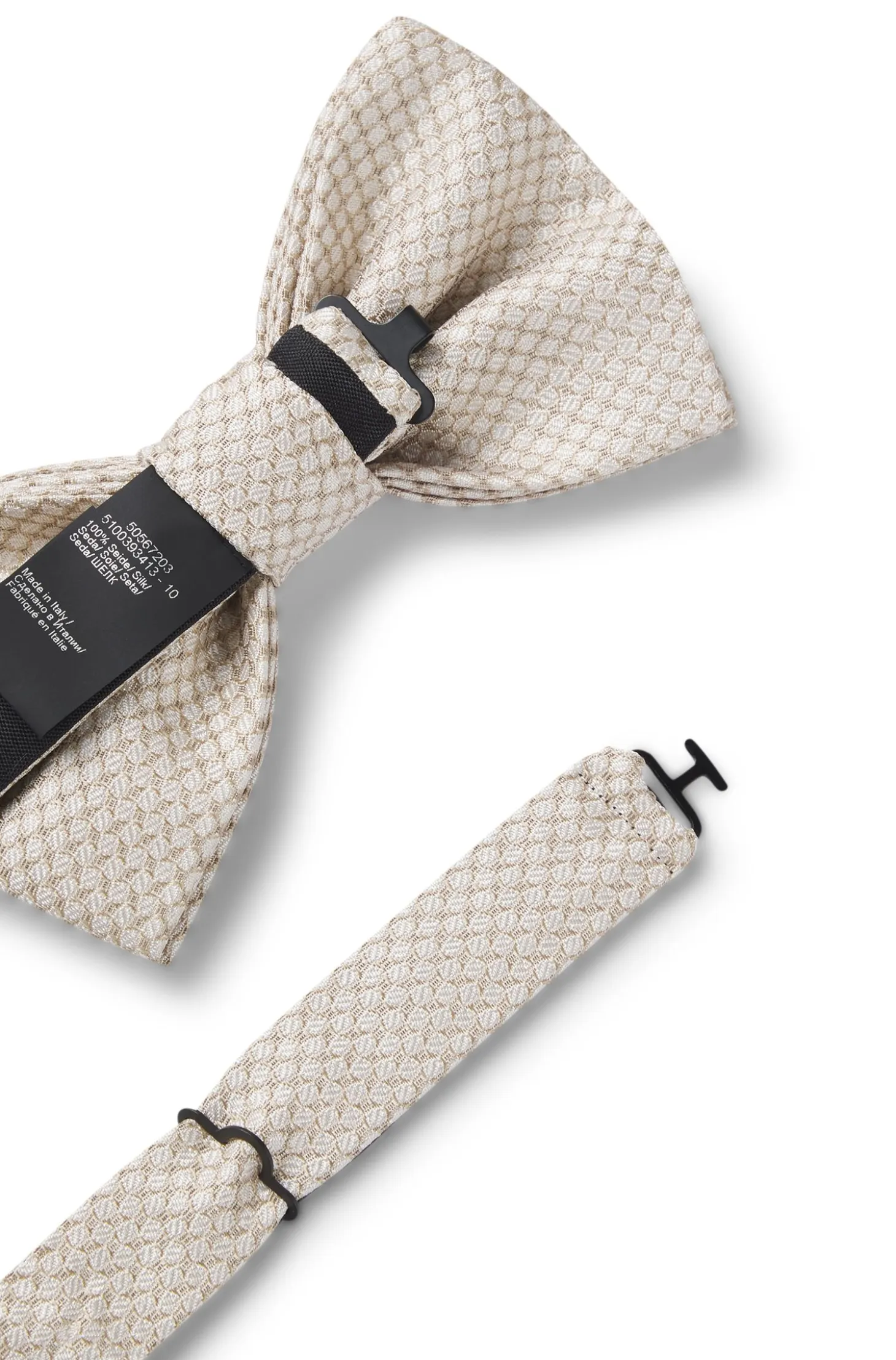 BOSS ONE Silk bow tie in micro-patterned jacquard