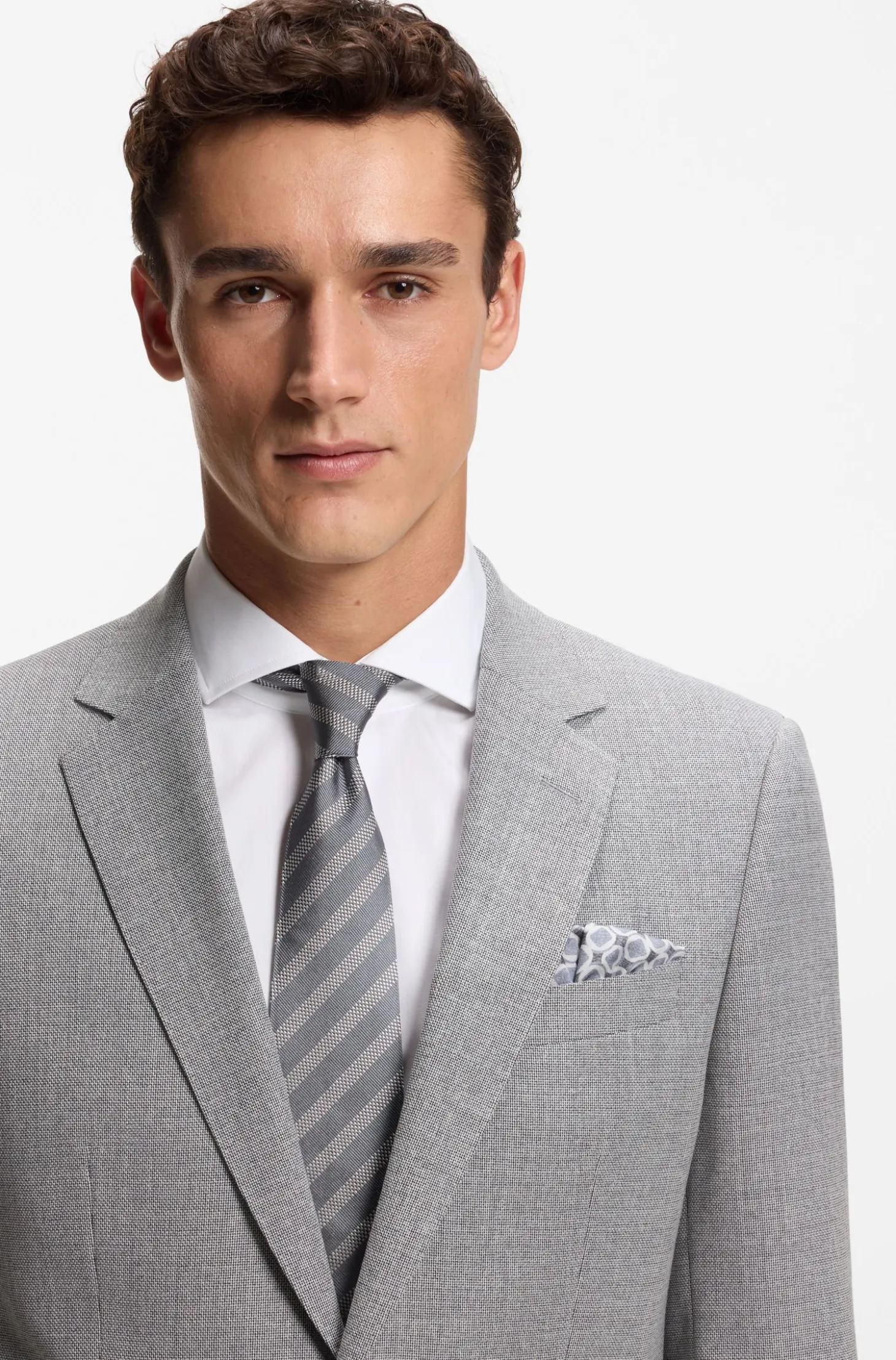 BOSS ONE Silk pocket square with digital print