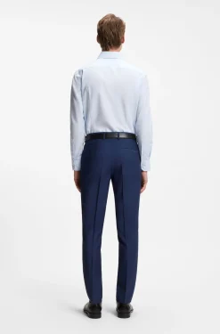 BOSS ONE Slim-fit shirt in a structured cotton blend