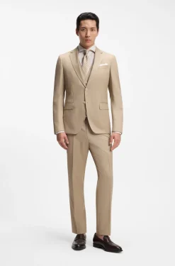 BOSS ONE Slim-fit shirt in a structured cotton blend
