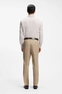BOSS ONE Slim-fit shirt in a structured cotton blend