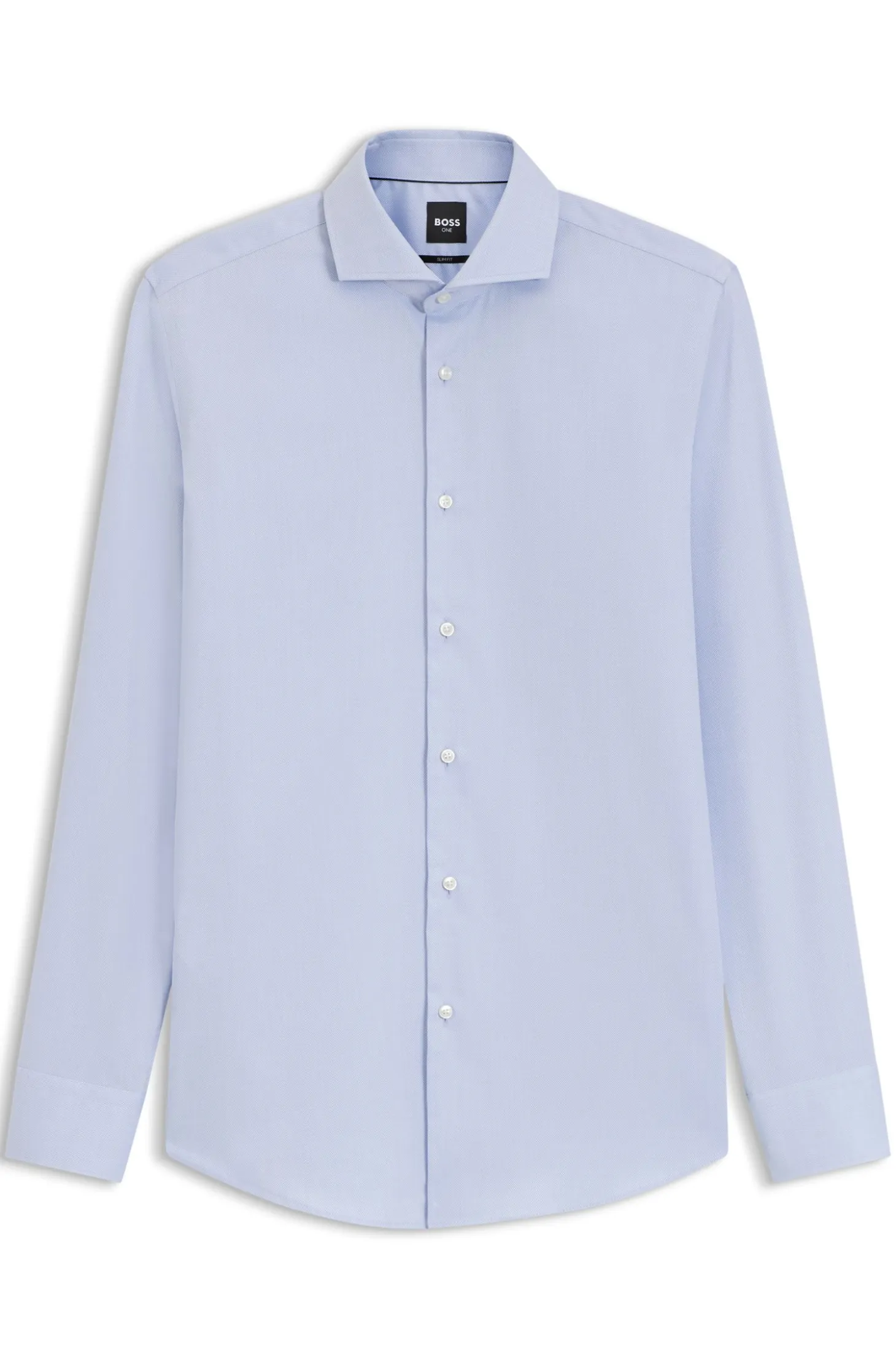 BOSS ONE Slim-fit shirt in wrinkle-resistant Oxford cotton