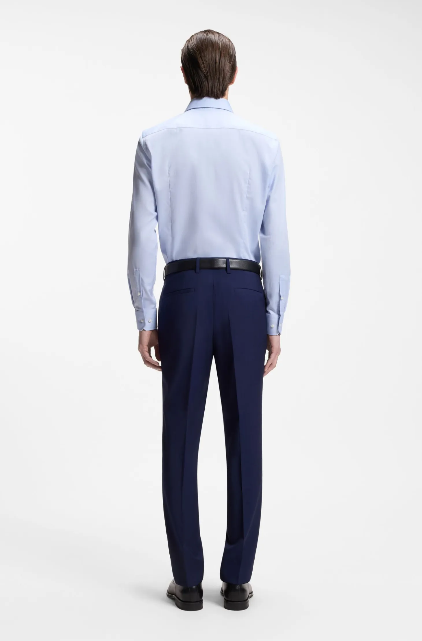 BOSS ONE Slim-fit shirt in wrinkle-resistant Oxford cotton