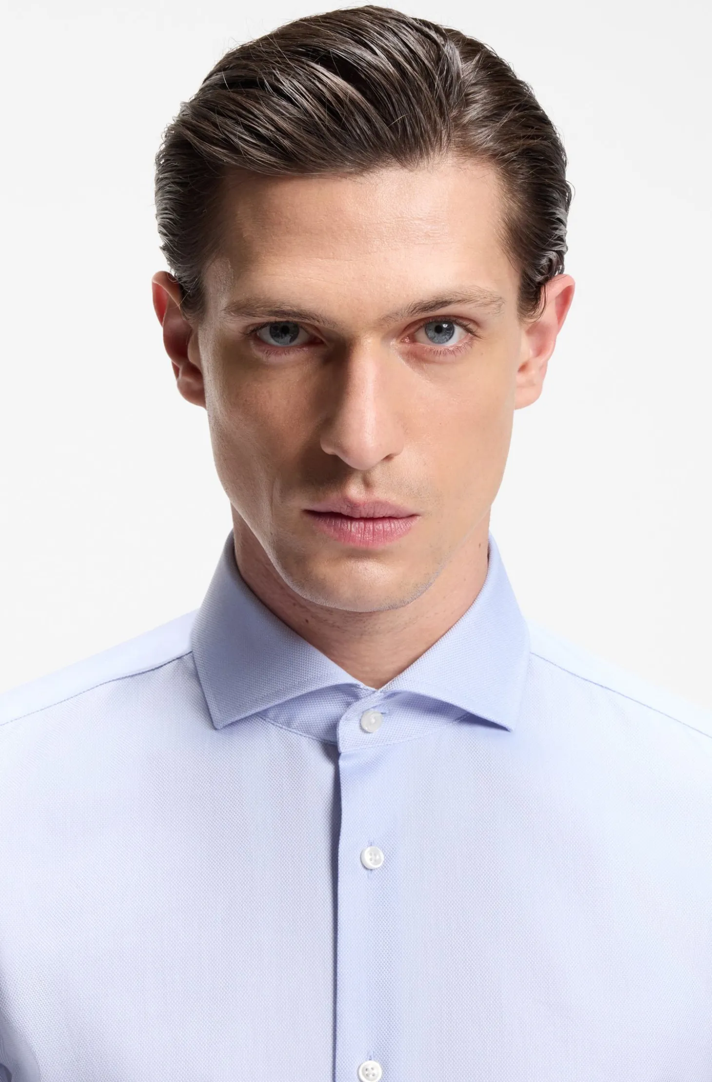 BOSS ONE Slim-fit shirt in wrinkle-resistant Oxford cotton