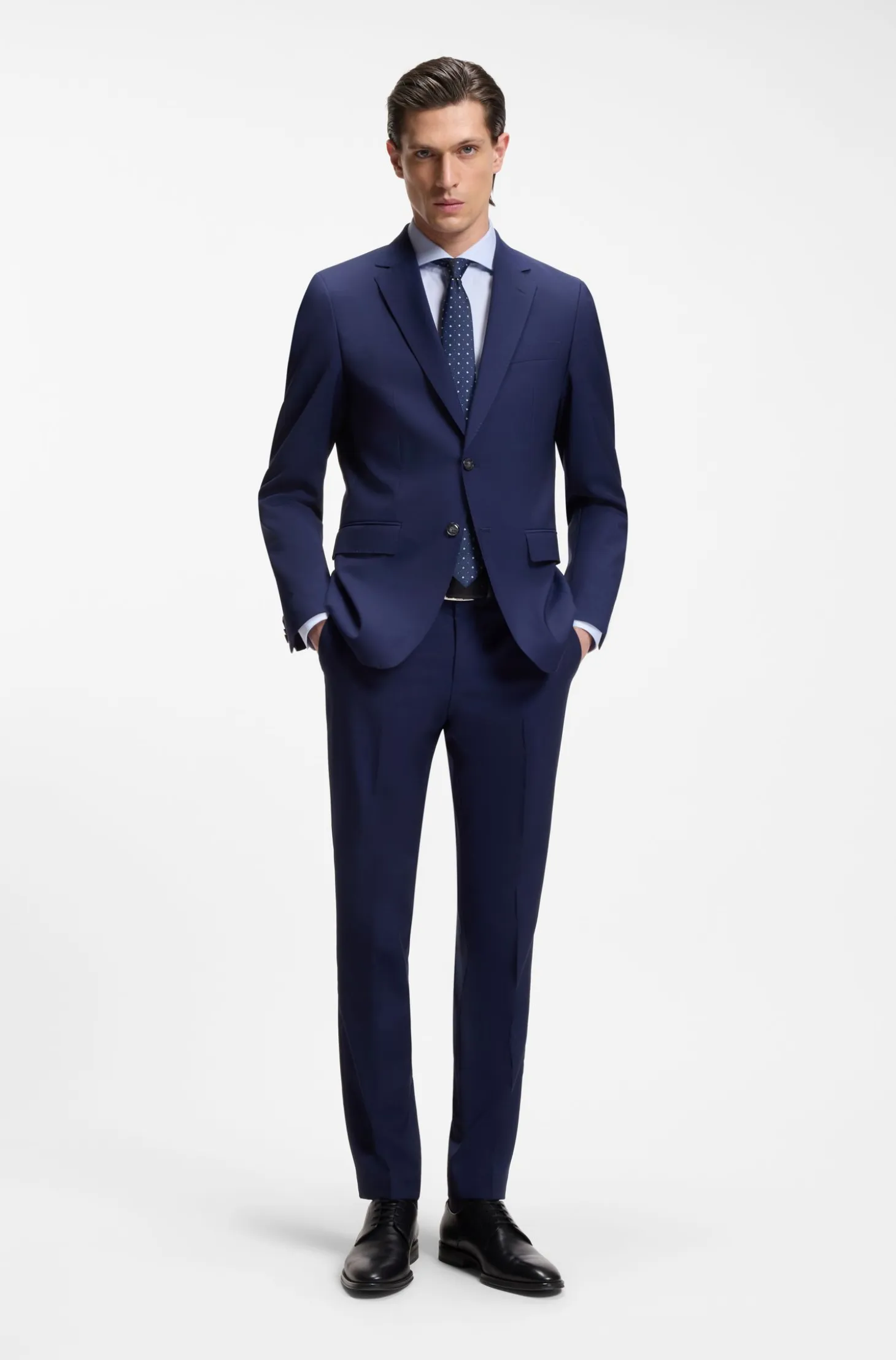 BOSS ONE Slim-fit shirt in wrinkle-resistant Oxford cotton