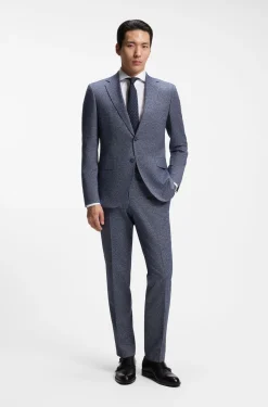 BOSS ONE Slim-fit shirt in wrinkle-resistant Oxford cotton