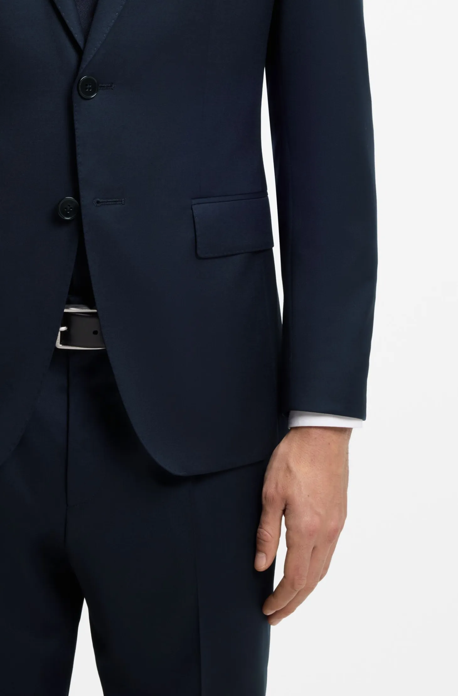 BOSS ONE Slim-fit suit jacket in virgin-wool serge