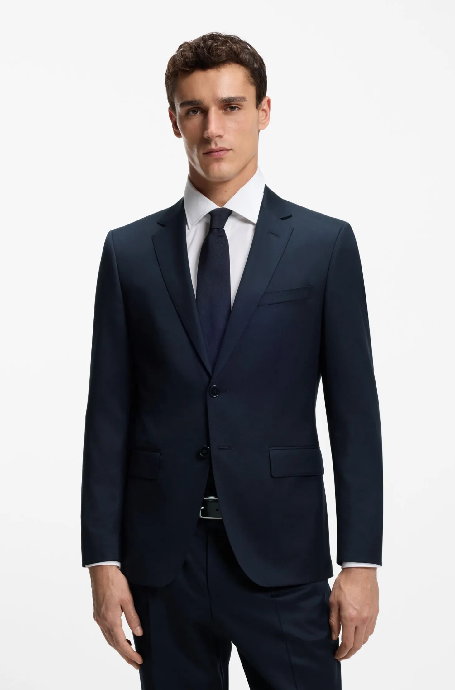 BOSS ONE Slim-fit suit jacket in virgin-wool serge