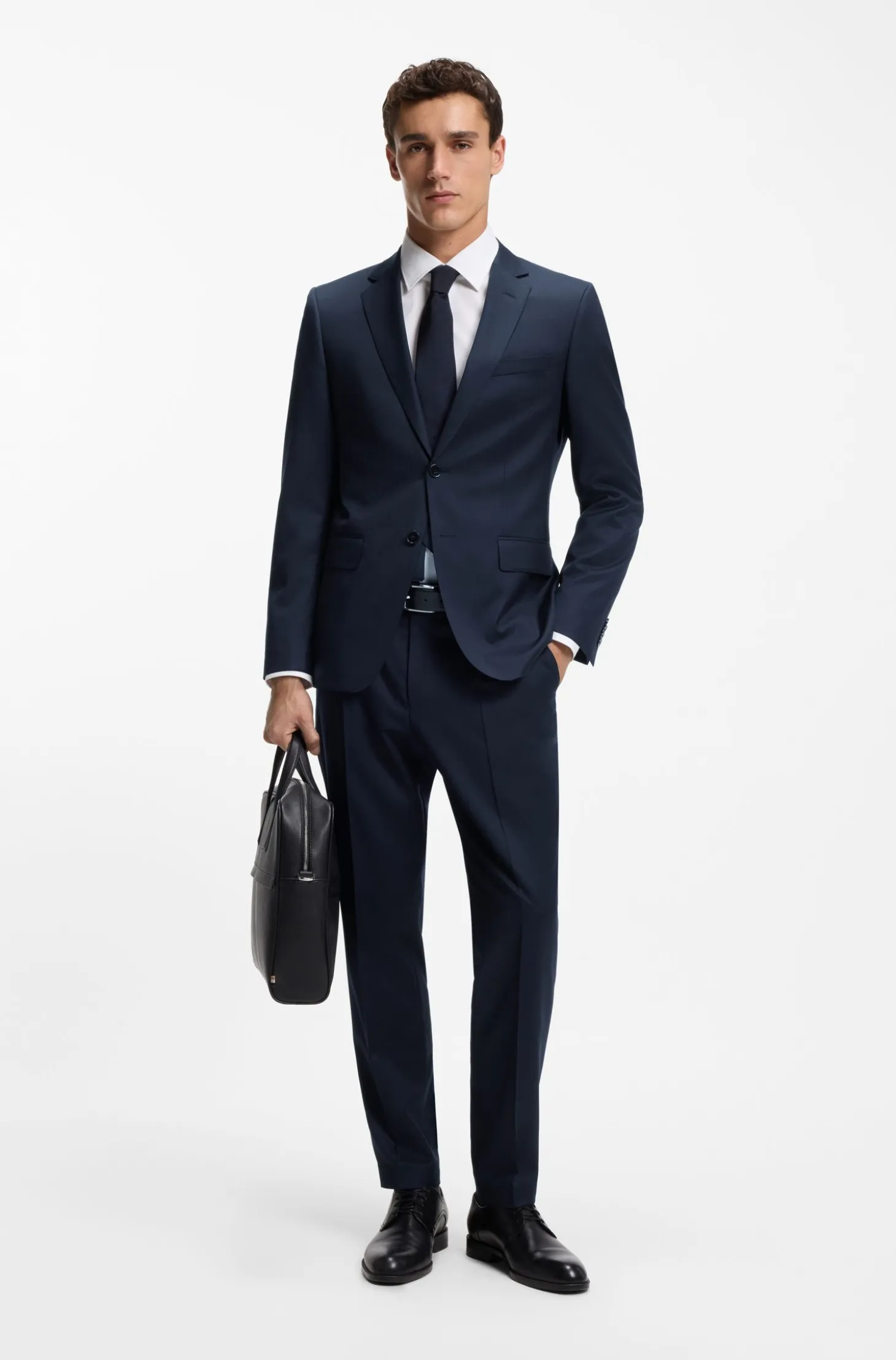 BOSS ONE Slim-fit suit jacket in virgin-wool serge