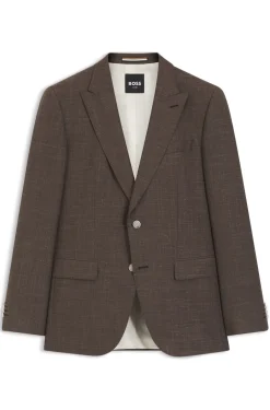 BOSS ONE Slim-fit suit jacket in wool, silk and linen
