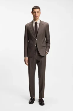 BOSS ONE Slim-fit suit jacket in wool, silk and linen
