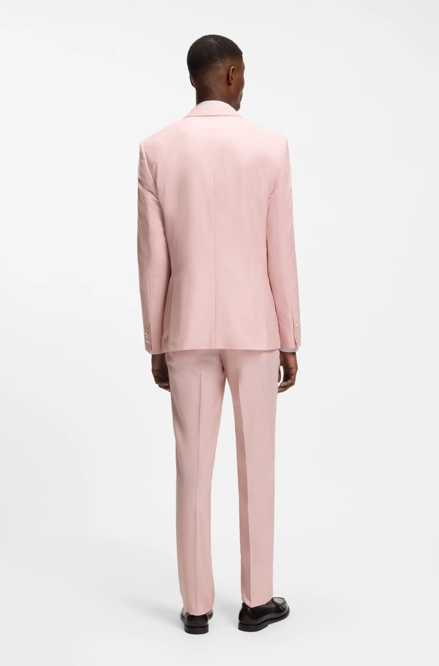 BOSS ONE Slim-fit suit jacket in wool, silk and linen
