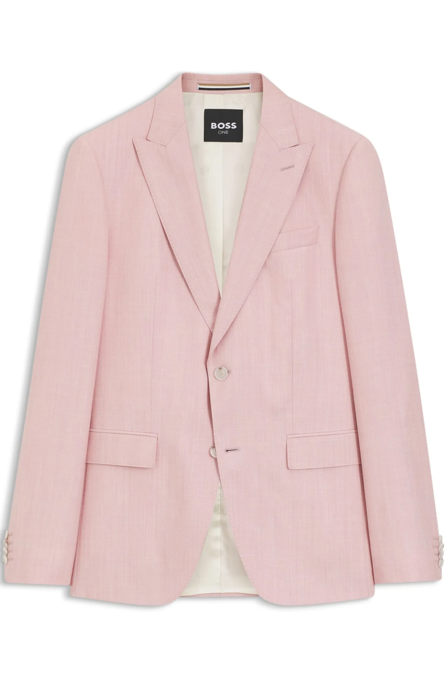 BOSS ONE Slim-fit suit jacket in wool, silk and linen